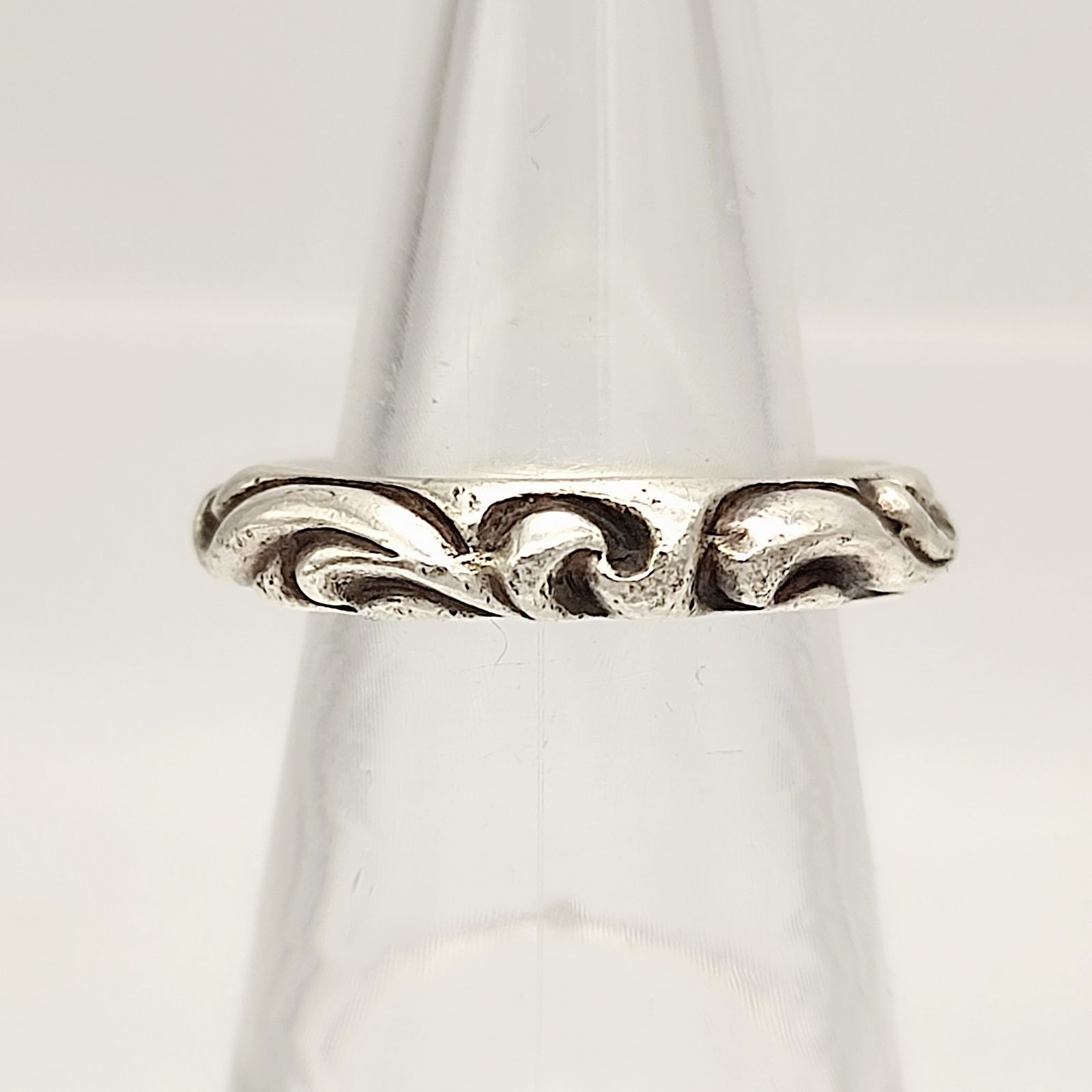 美品/原本】クロムハーツ スクロールバンドリング SCROLL BAND SILVER