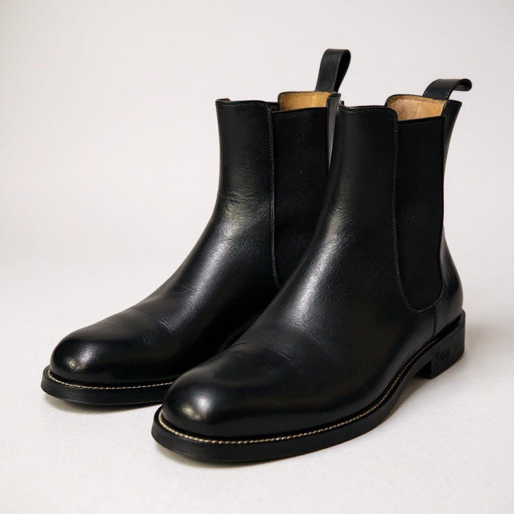 1a22 GUCCI グッチ サイドゴア レザーブーツ サイズ39 ブラック