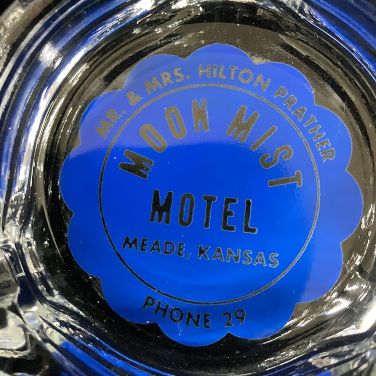 Moon Mist Motel Glass Ashtray アンティーク ヴィンテージ ガラス灰皿