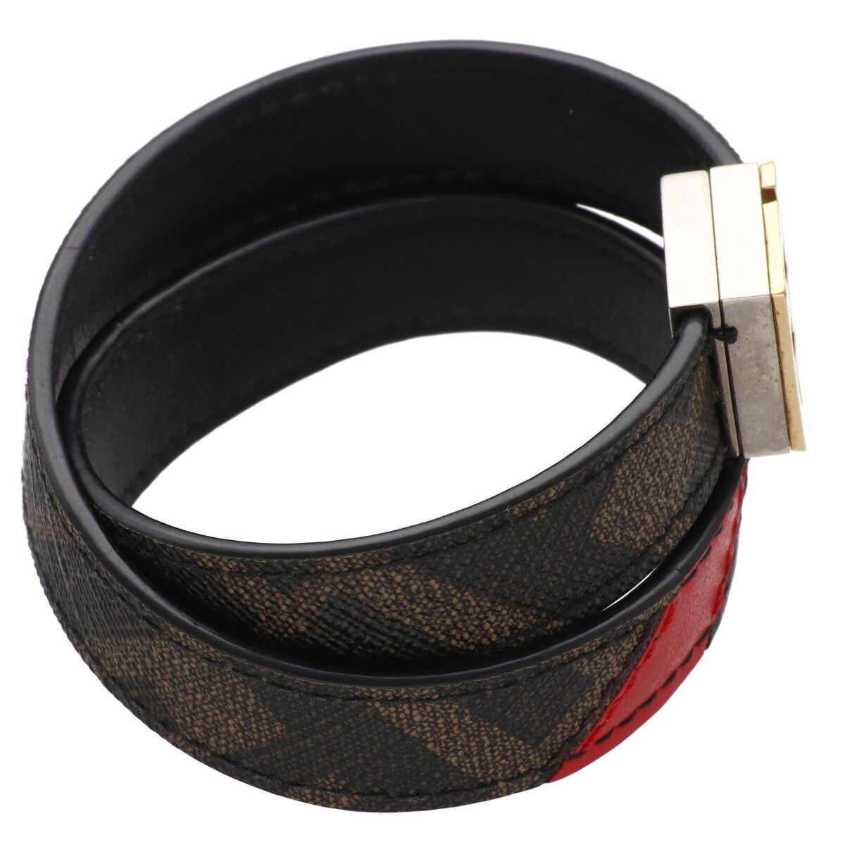 中古】 Fendi フェンディ ブレスレット ズッカ レザーブレスレット 腕