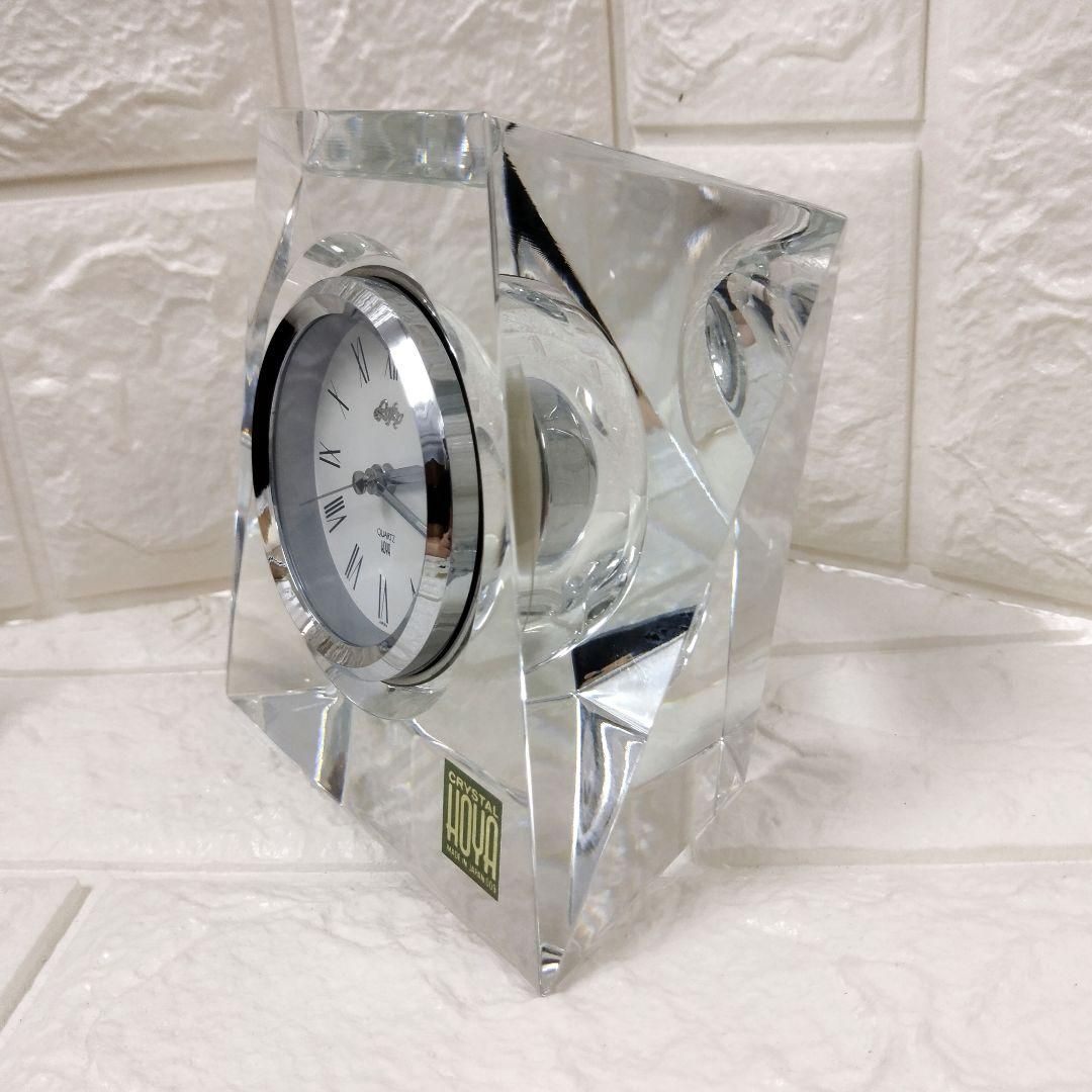 HOYA クリスタル電池時計 水晶時計 保谷クリスタル 置時計 HOYA