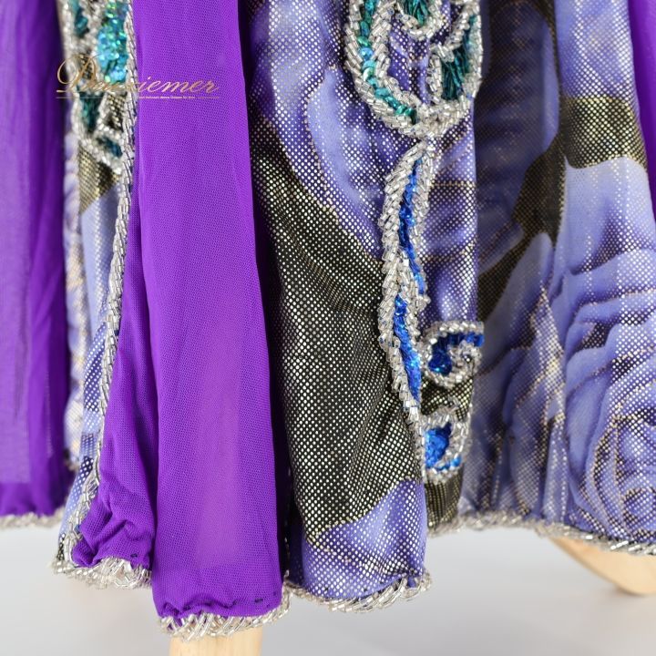 ベリーダンス オリエンタル 衣装 上下セット パープル系 トップス