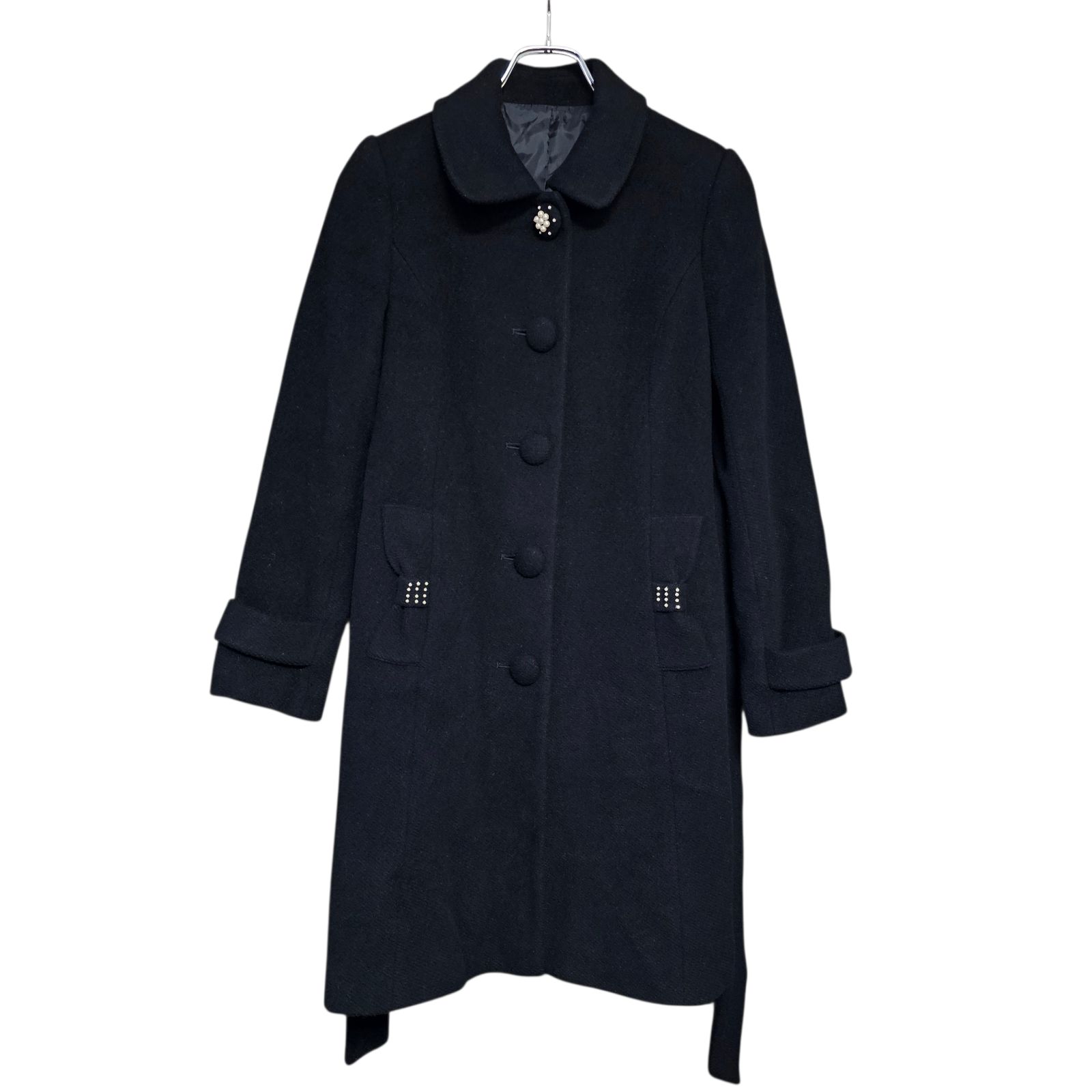 KarL Park Lane カールパークレーン ブラック ロングコート アンゴラ混 