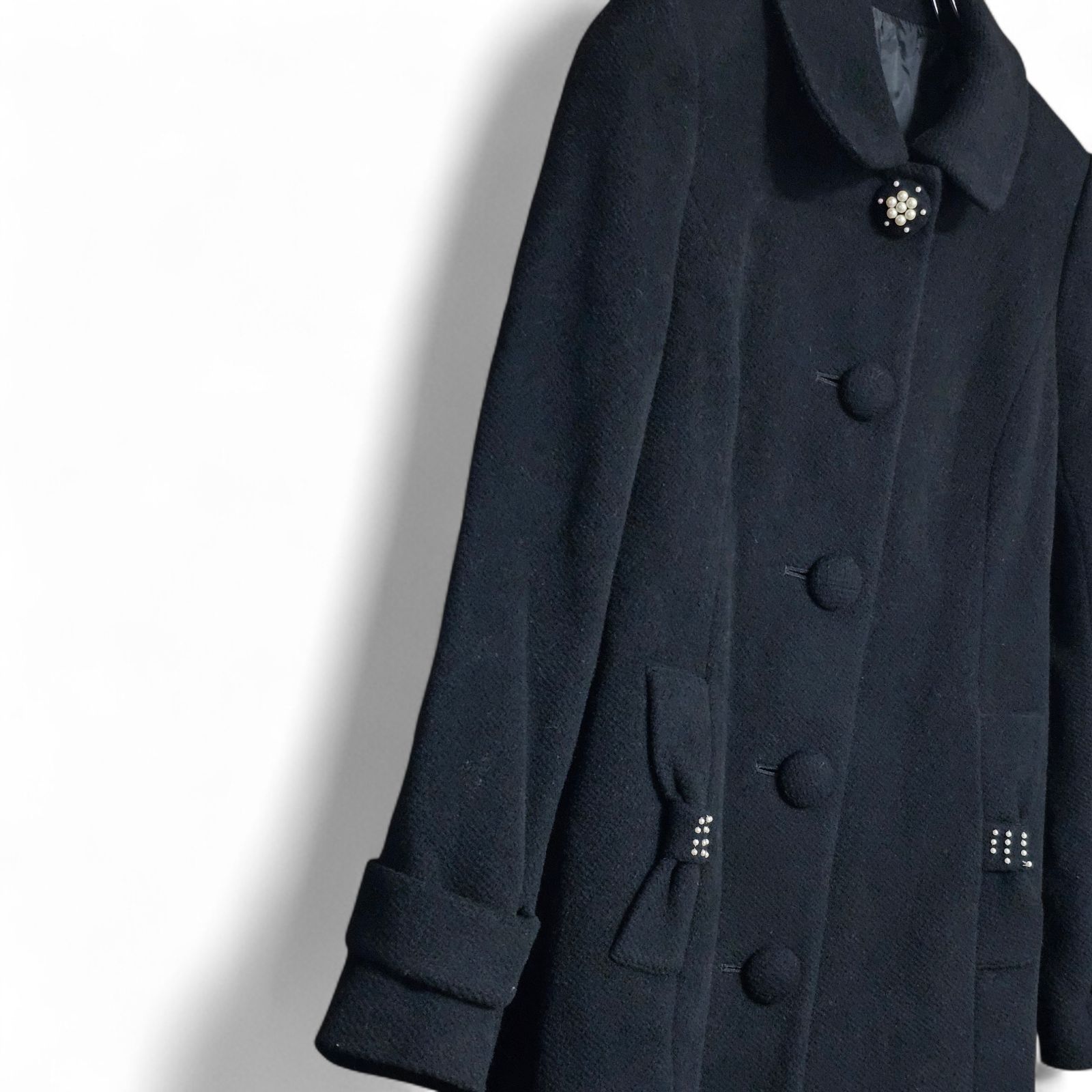 KarL Park Lane カールパークレーン ブラック ロングコート アンゴラ混 