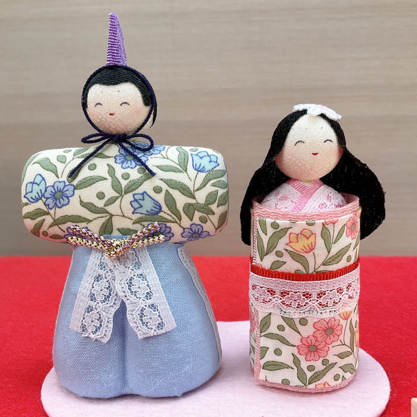 雛飾り【koti 花立ちひな】ちりめん細工 桃の節句 ひな祭り 3月雛人形 