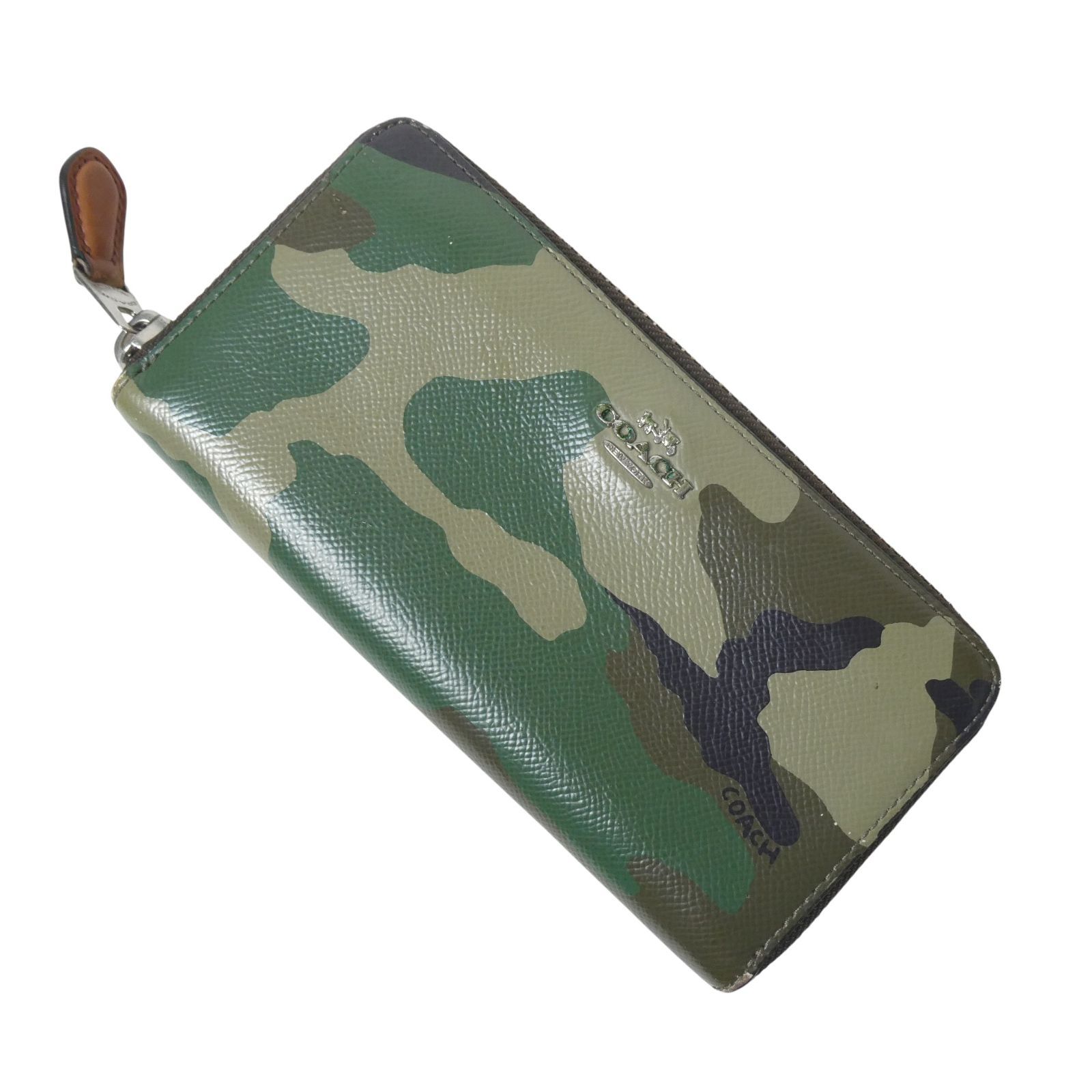 コーチ　COACH長財布迷彩柄カモフラメンズレディース　新品 COACH コーチ 長財布 ロングウォレット レザー 迷彩柄 カモフラ柄 小銭