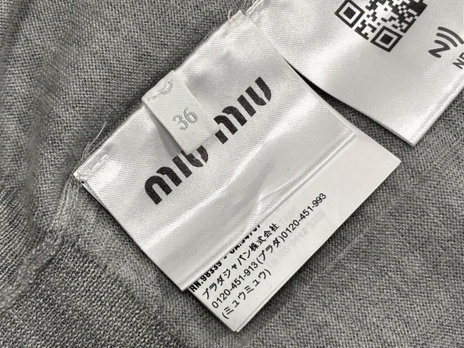 MIUMIU ミュウミュウ カーディガン トップス ロゴ A MMR424 S232 BKW  