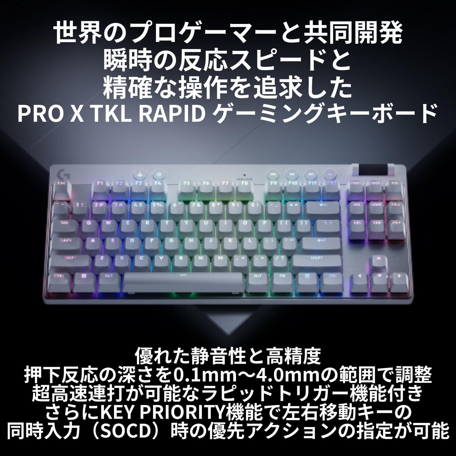 Logicool G ラピッドトリガー PRO X TKL RAPID ゲーミングキーボード