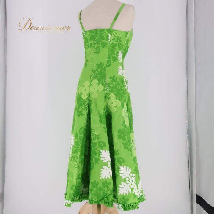 フラダンス 衣装 ワンピース ドレス パンドール グリーン系 Paondor