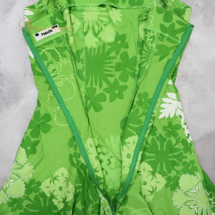 フラダンス 衣装 ワンピース ドレス パンドール グリーン系 Paondor