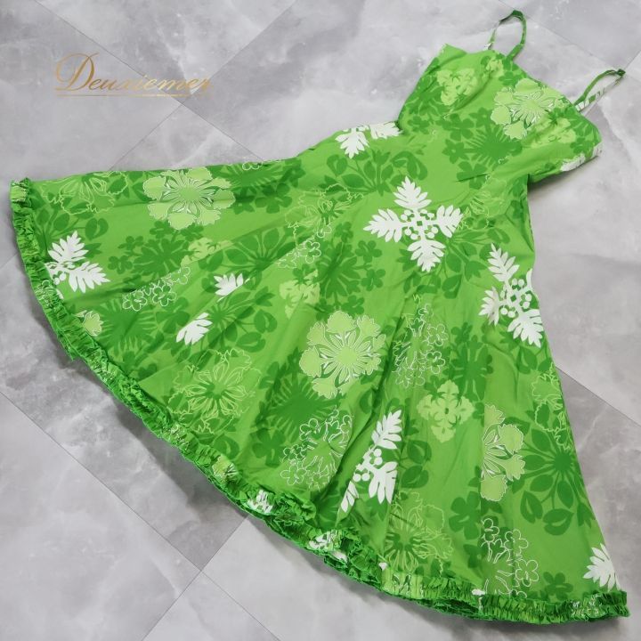 フラダンス 衣装 ワンピース ドレス パンドール グリーン系 Paondor