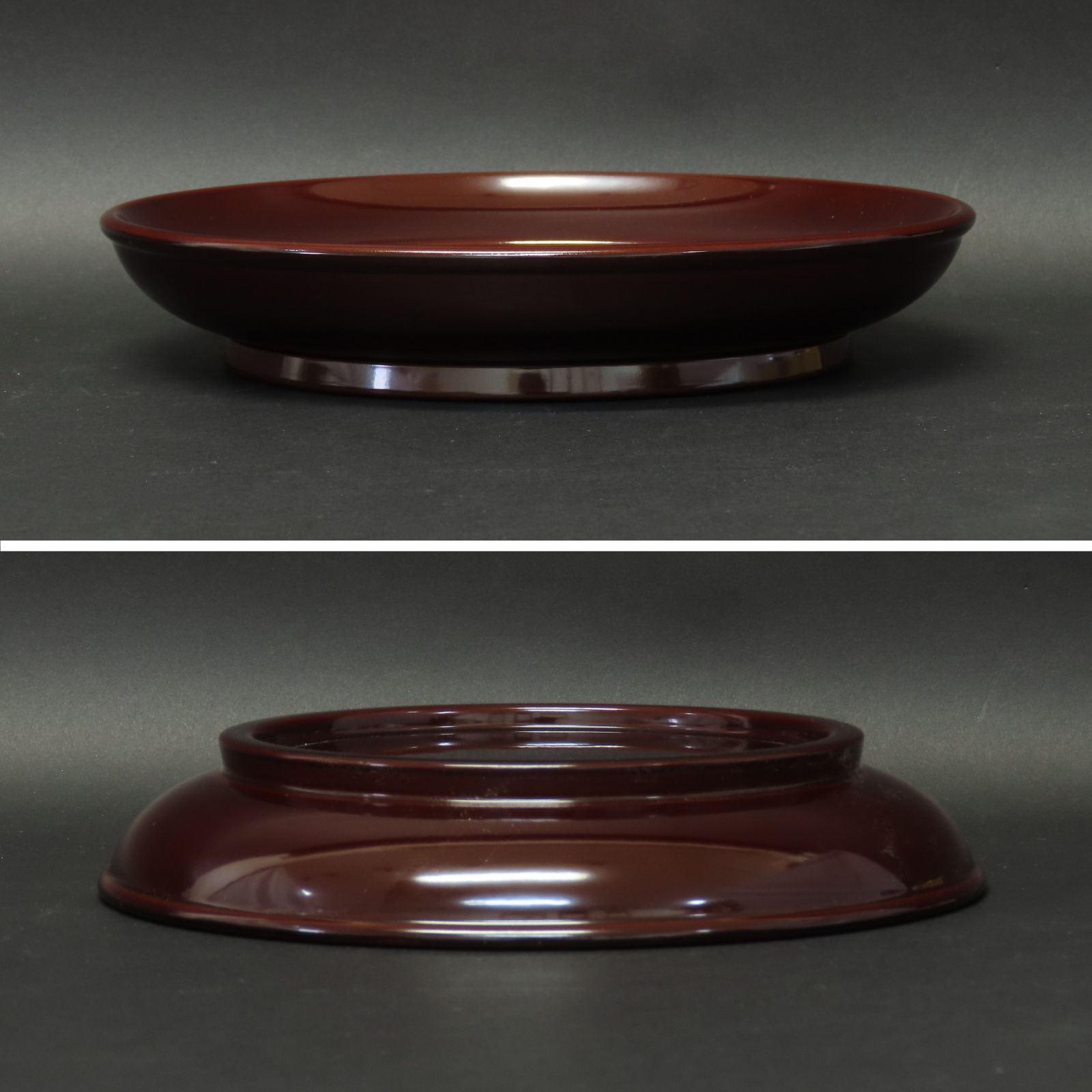 02s77 美品 象彦 九代 西村彦兵衛 真作保証 溜塗内朱丸盆 菓子盆