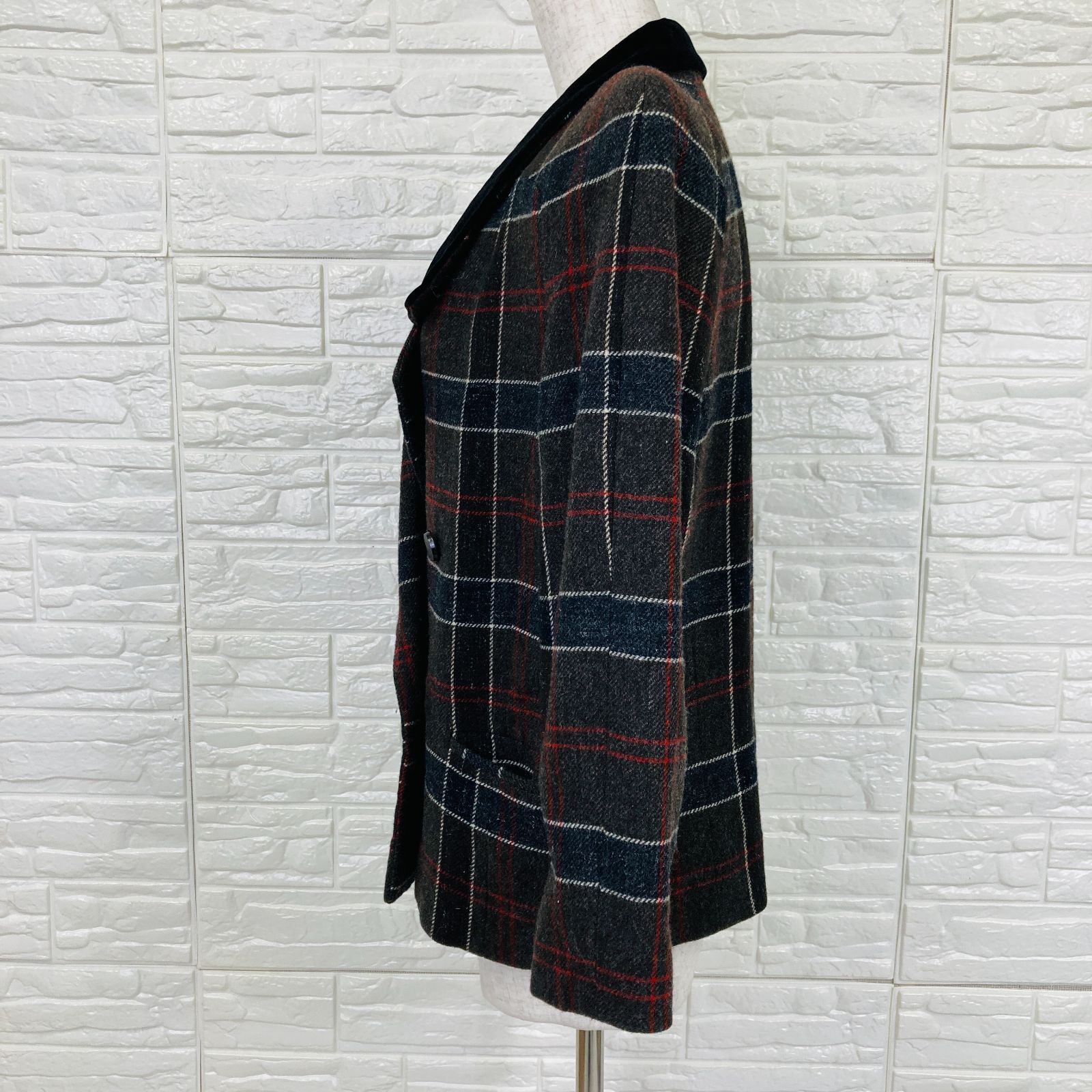 TAKEO NISHIDA タケオ ニシダ ジャケット ダブルブレストチェック柄 