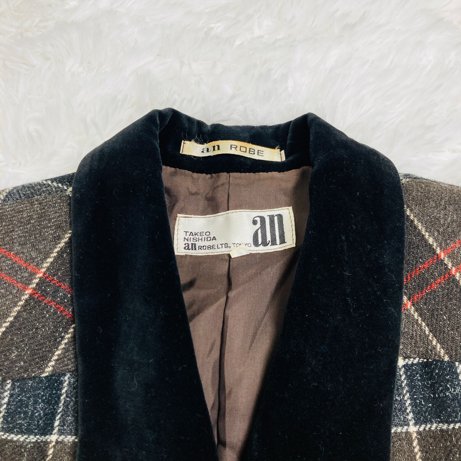 TAKEO NISHIDA タケオ ニシダ ジャケット ダブルブレストチェック柄 