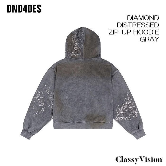 dnd4des ラインストーン 短丈フーディー Y2Kファッション】【オピウムファッション】中国新進気鋭ブランド