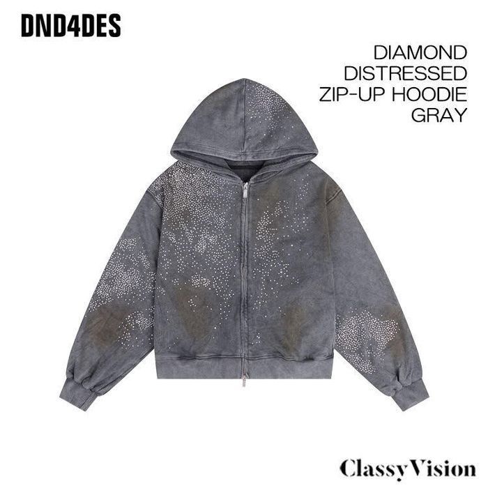 dnd4des ラインストーン 短丈フーディー Y2Kファッション】【オピウムファッション】中国新進気鋭ブランド