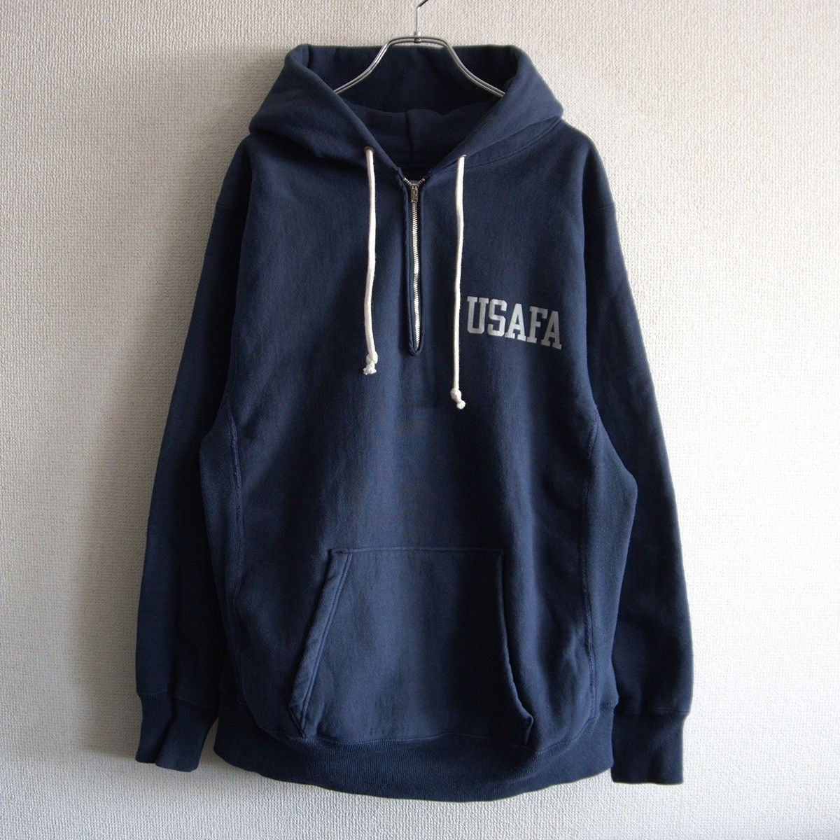 美品】 WAREHOUSE【USAFA HALF ZIP HOOD】L ウエアハウス ハーフジップ 