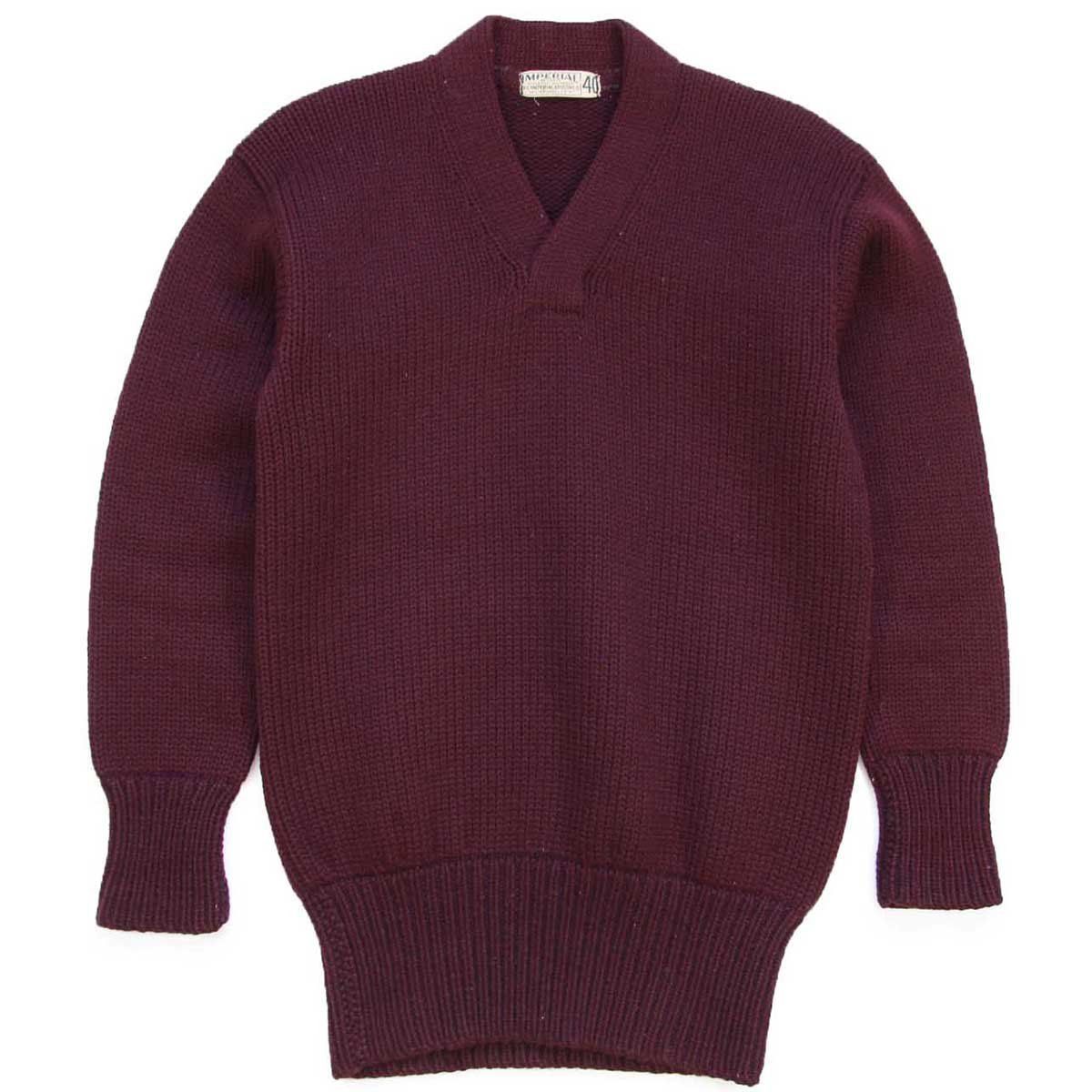 〜40s usa レタードニット vintage ウール カレッジニットアイビー 40s IMPERIAL Vネック ローゲージ ウールニット レタードセーター