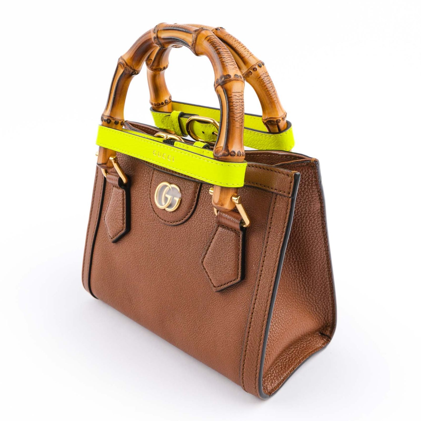 中古】【美品】GUCCI グッチ バンブーハンド ダイアナ レザー ミニ