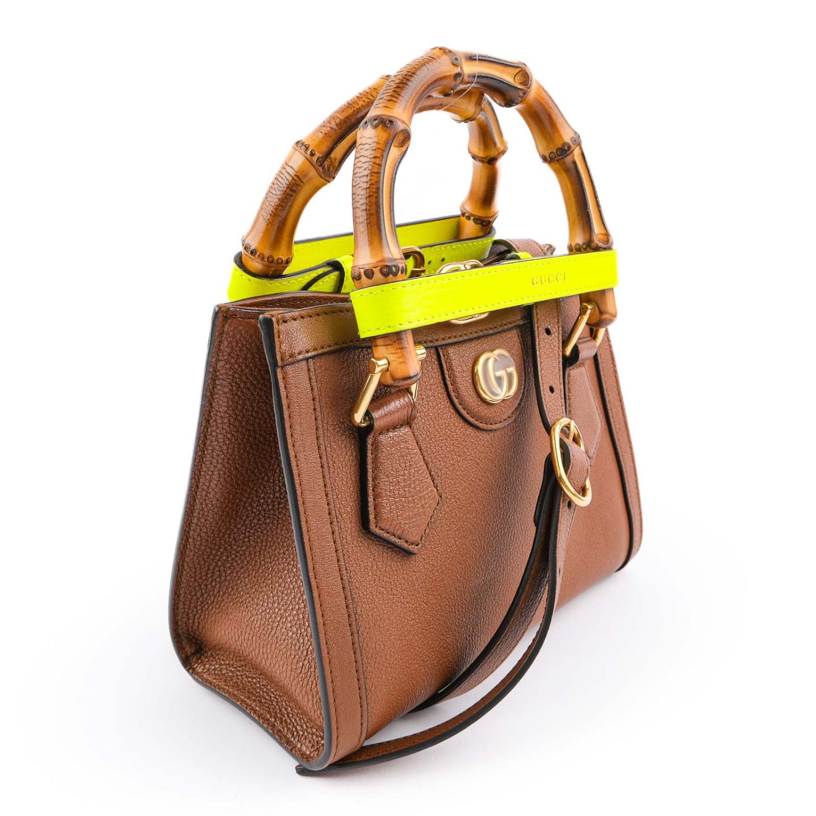 中古】【美品】GUCCI グッチ バンブーハンド ダイアナ レザー ミニ