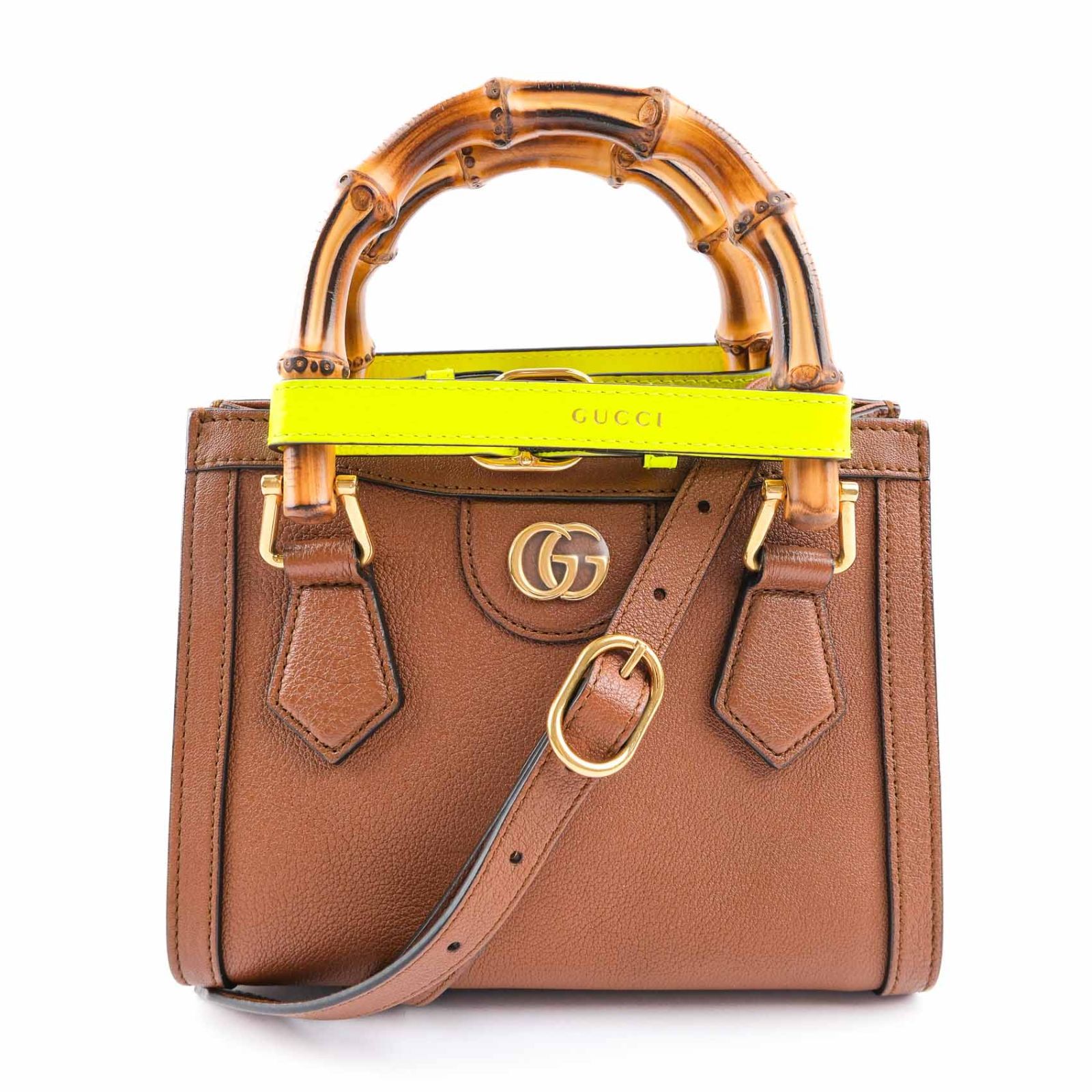 中古】【美品】GUCCI グッチ バンブーハンド ダイアナ レザー ミニ