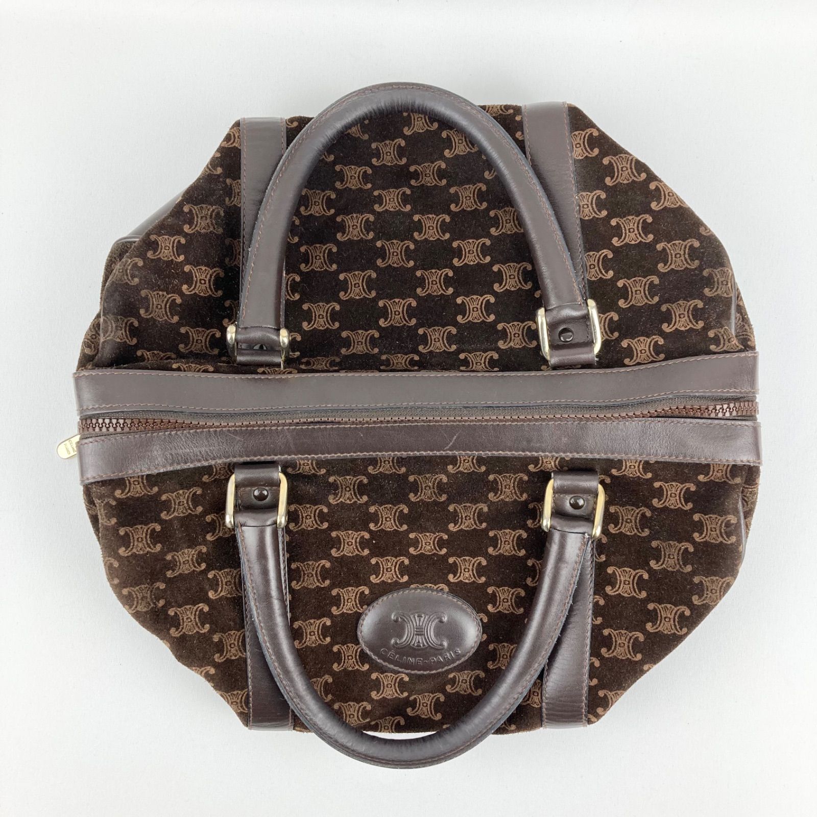 CELINE セリーヌ トリオンフ スエード レザー ミニボストン ボストン
