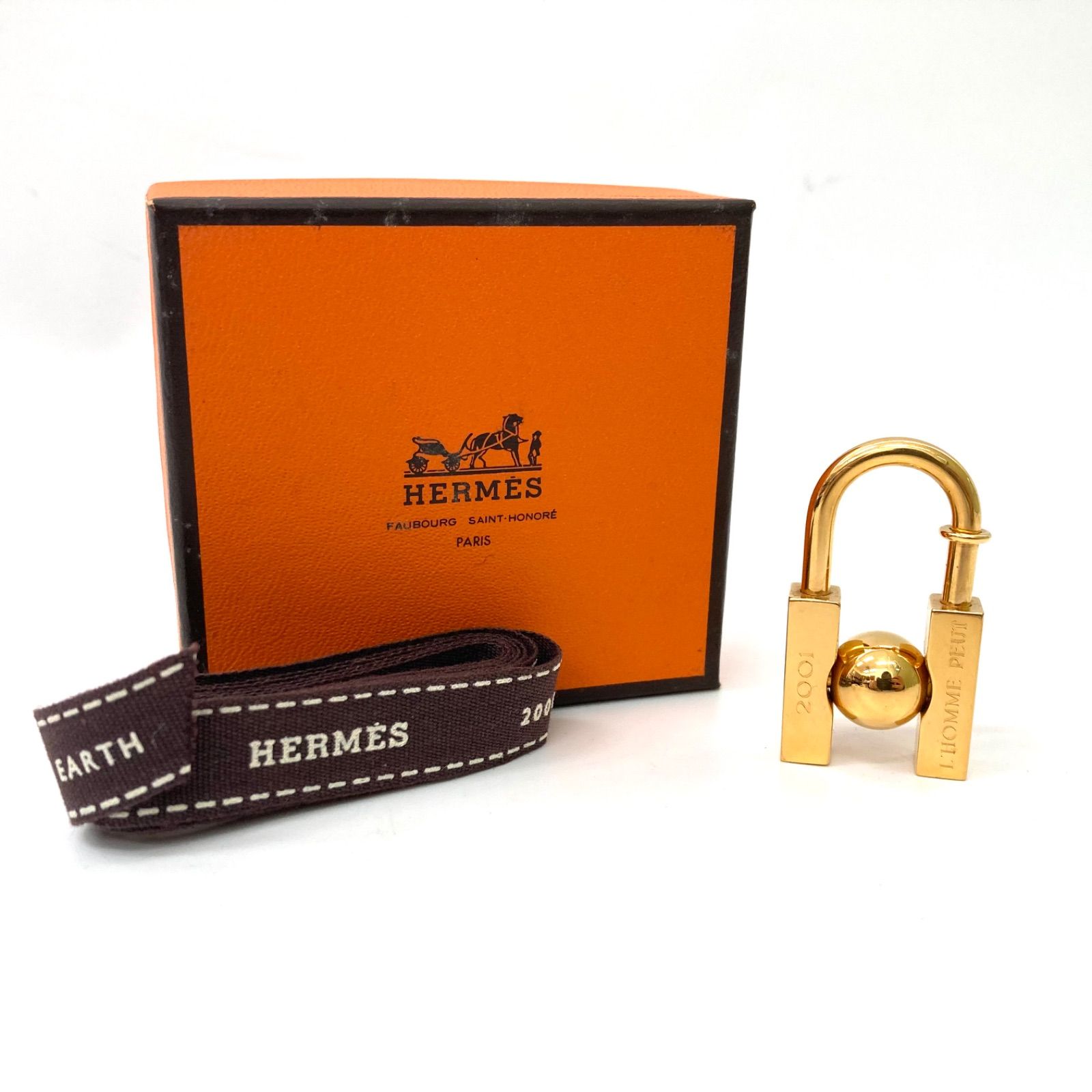 HERMES エルメス カデナ 2001限定品 地球儀 ゴールド ★鑑定済正規品 限定品・激レア】エルメス カデナ 2001限定品 地球儀 ゴールド 722