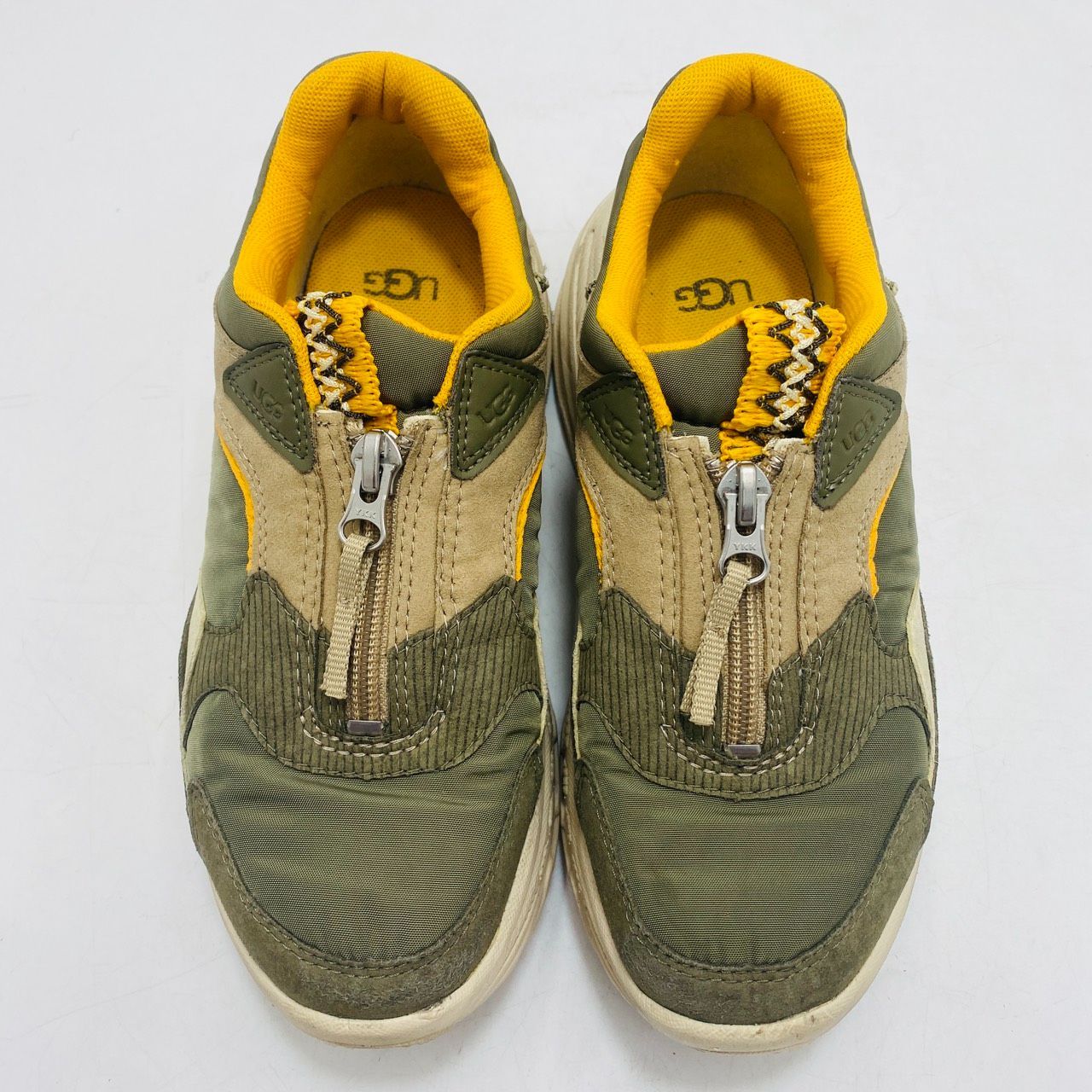 UGG アグ ZIPスニーカー CA805 厚底 フロントジップ 24cm オリーブ