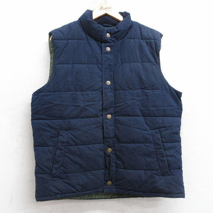 M/古着 ギャップ GAP ベスト メンズ 00年代 00s 襟フリース 紺 25nov13