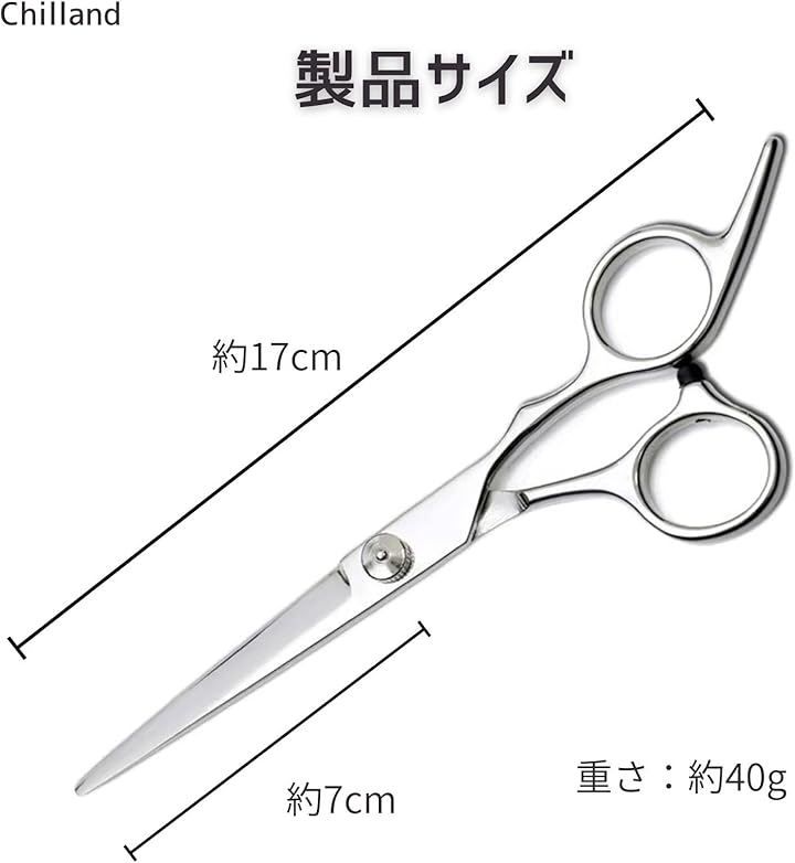 ステンレススチール 散髪用シザー 標準サイズ Chilland ヘアカット はさみ ステンレス製 散髪 シザー プロ用 家庭用