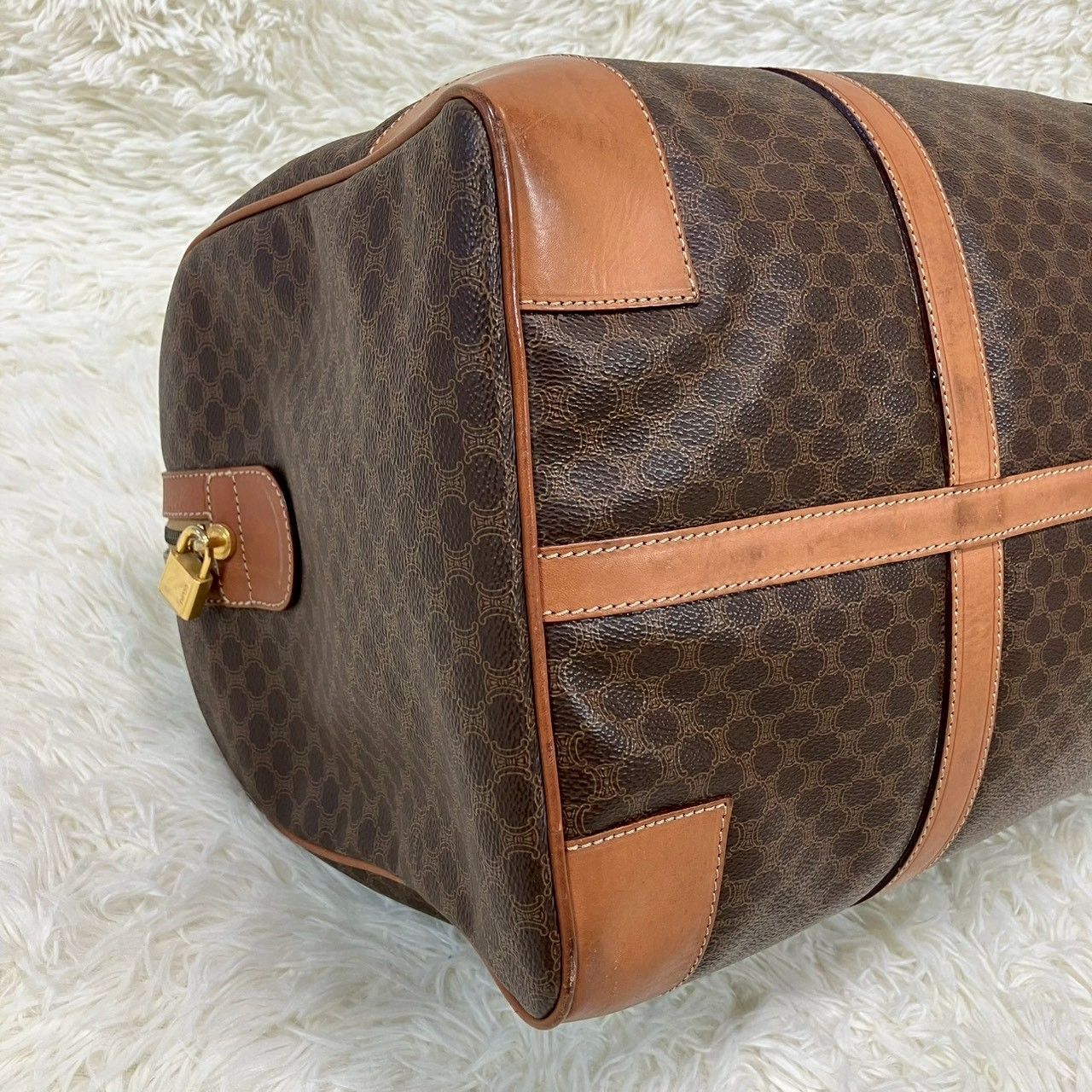 セリーヌ☆ボストンバッグ マカダム トリオンフ カデナ 南京錠 大容量 セリーヌ ボストンバッグ オールドセリーヌ マカダム トリオンフ