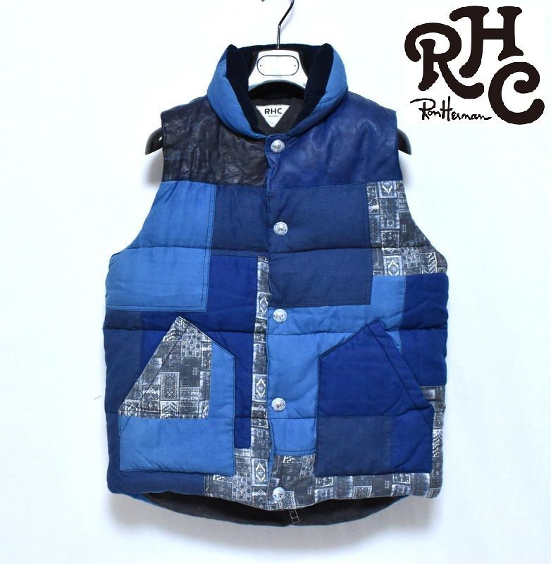 定価8万】新品 RHC Patchwork Down Vest S ロンハーマン インディゴ
