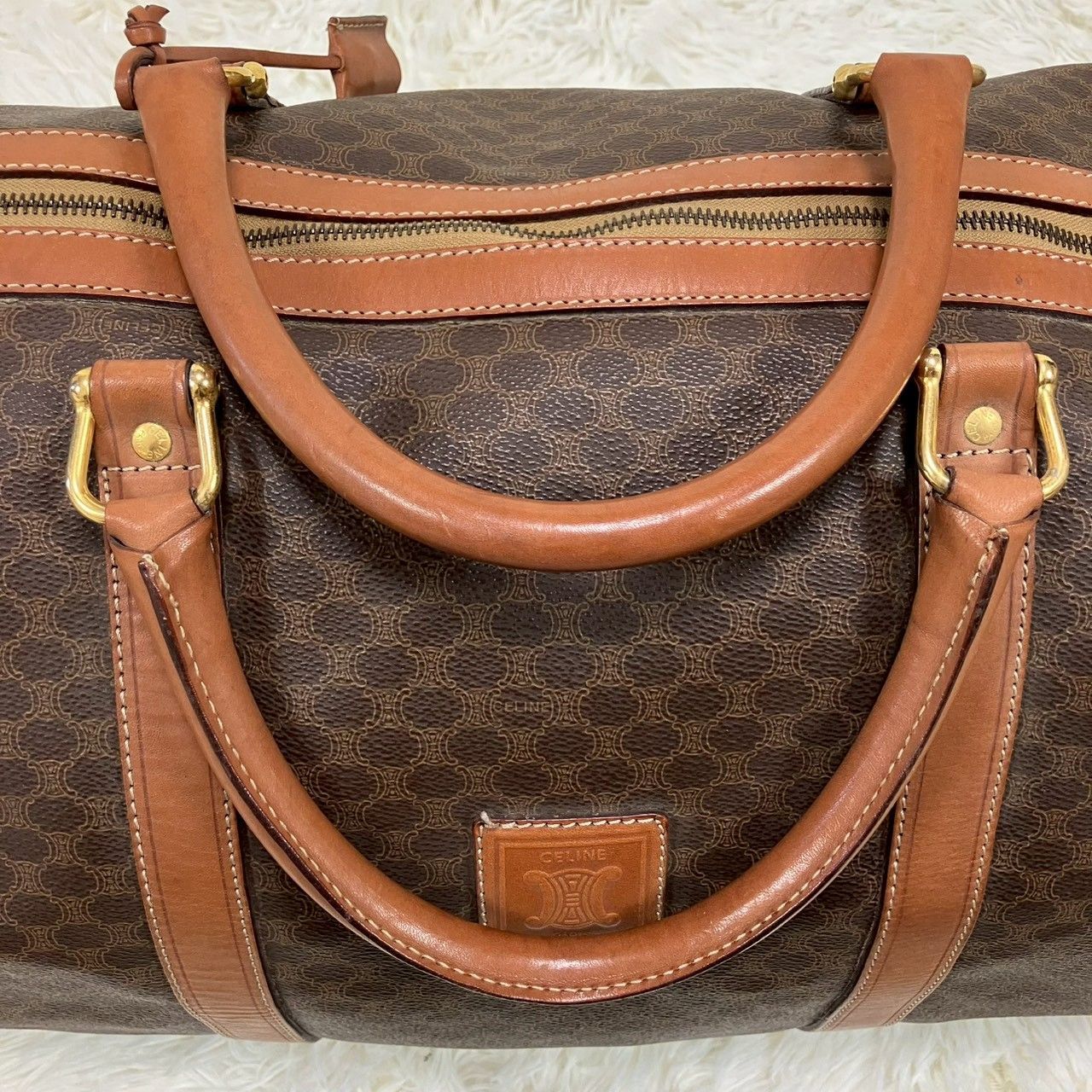 セリーヌ ボストンバッグ オールドセリーヌ マカダム トリオンフ