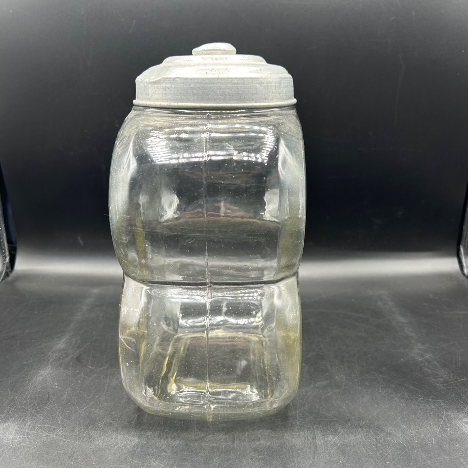 唐草文様 あめや瓶 菓子瓶 アルミ蓋 レア レトロ 昭和レトロ お菓子瓶