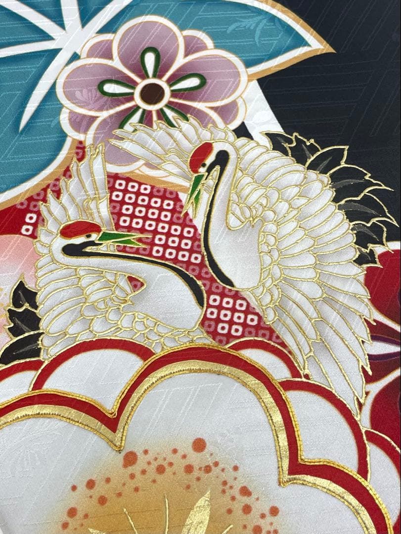 振袖 仮絵羽 金駒 銀駒 金彩 紋意匠 正絹 未仕立て品 八掛付き MOK878