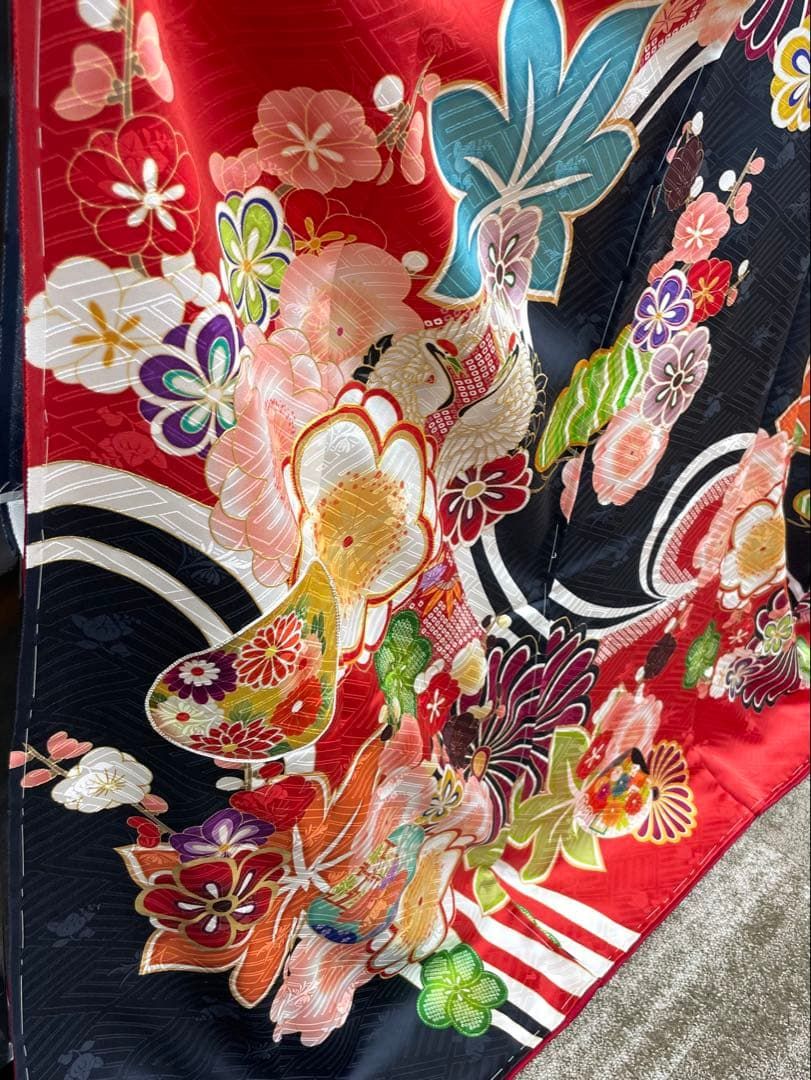 振袖 仮絵羽 金駒 銀駒 金彩 紋意匠 正絹 未仕立て品 八掛付き MOK878
