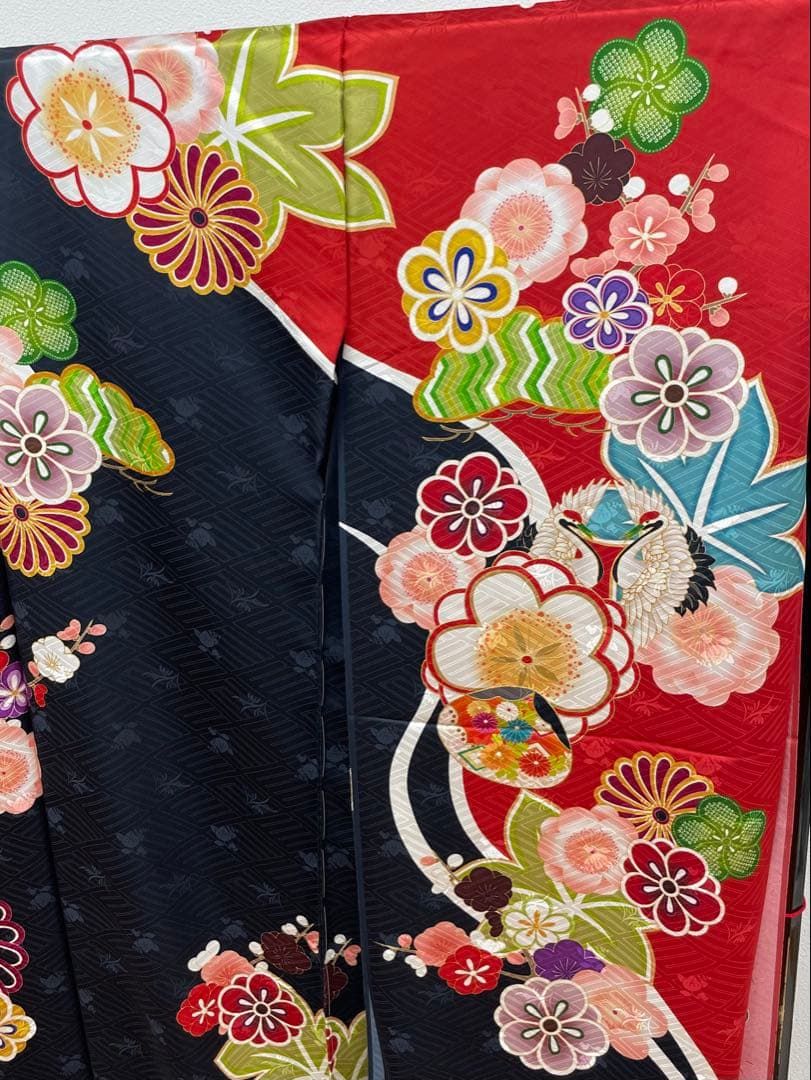 振袖 仮絵羽 金駒 銀駒 金彩 紋意匠 正絹 未仕立て品 八掛付き MOK878 
