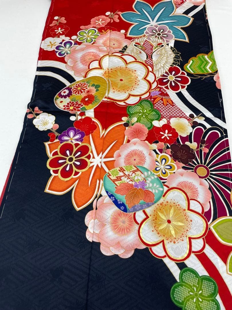 振袖 仮絵羽 金駒 銀駒 金彩 紋意匠 正絹 未仕立て品 八掛付き MOK878
