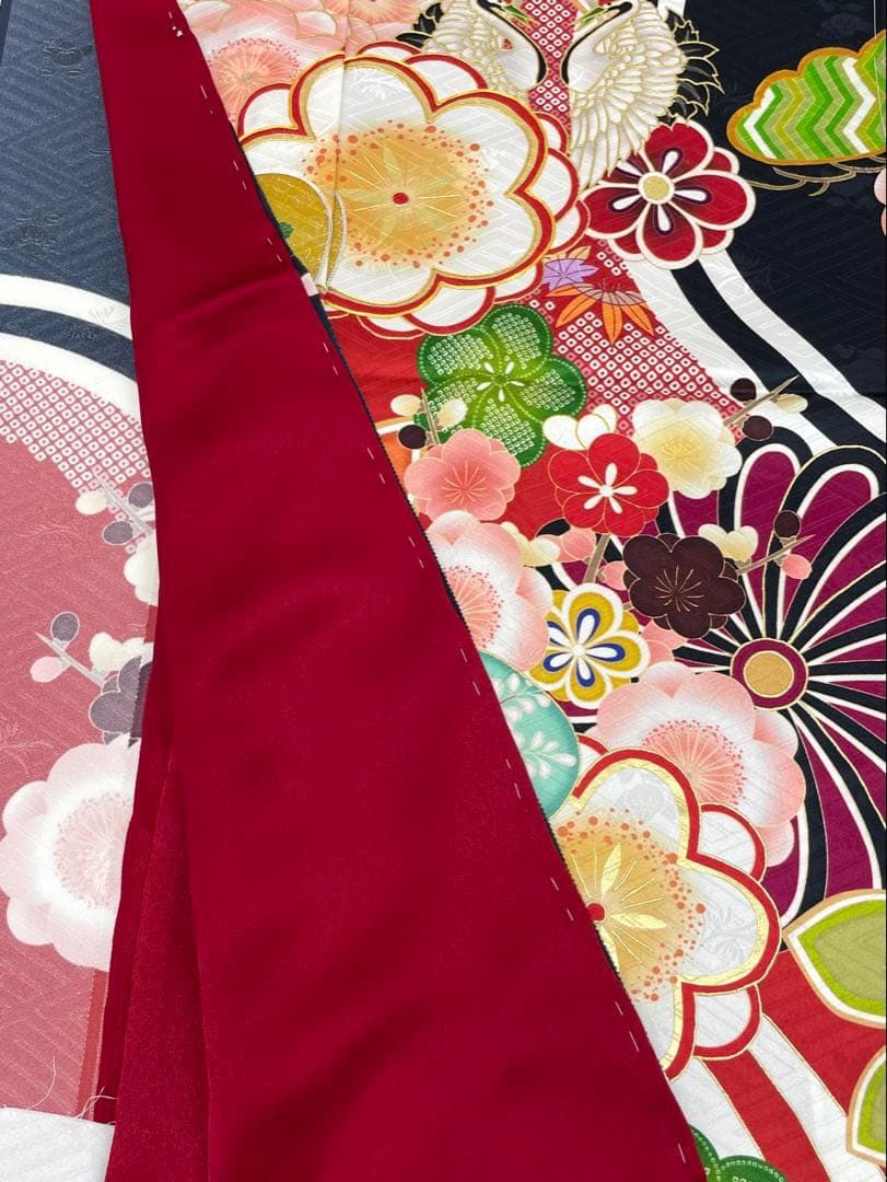 振袖 仮絵羽 金駒 銀駒 金彩 紋意匠 正絹 未仕立て品 八掛付き MOK878