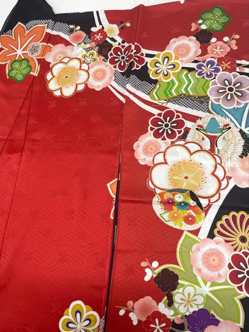 振袖 仮絵羽 金駒 銀駒 金彩 紋意匠 正絹 未仕立て品 八掛付き MOK878