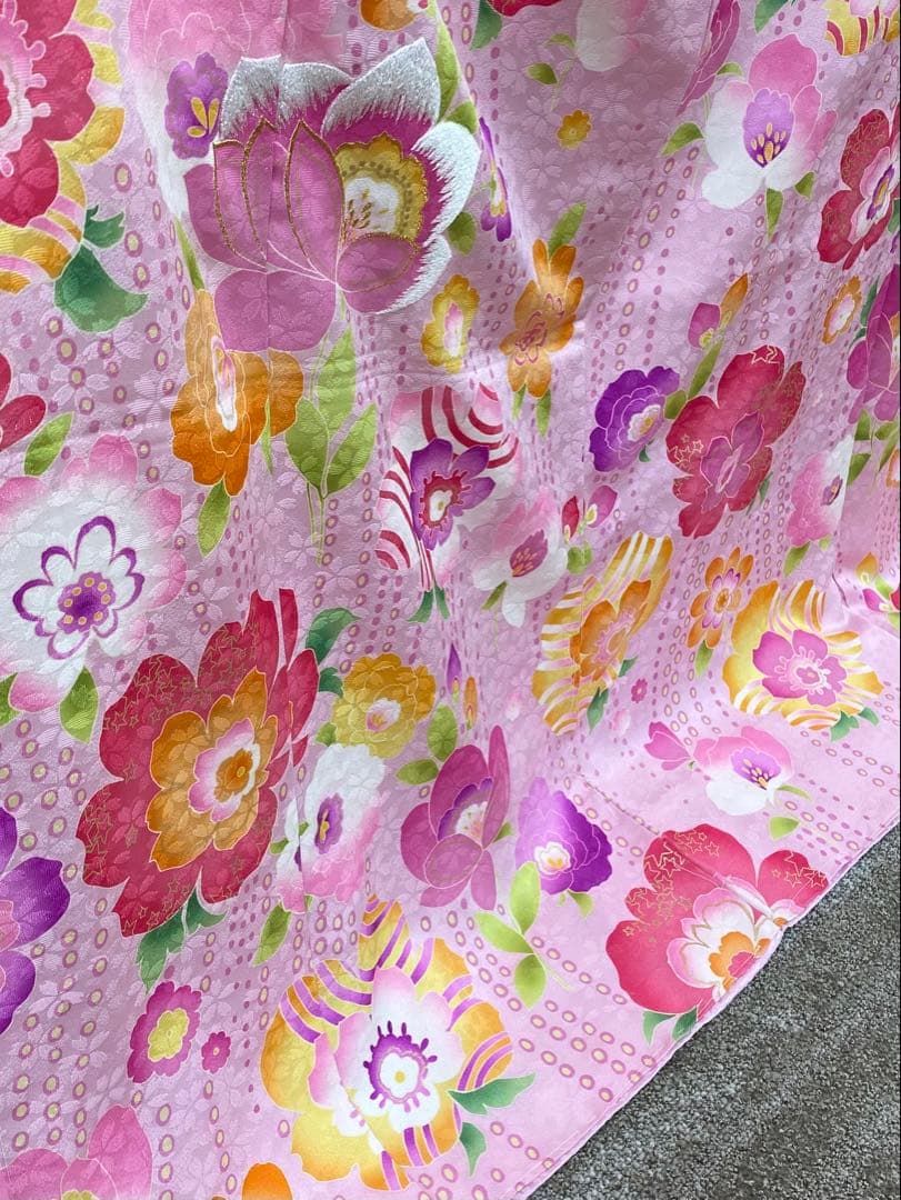 振袖 仮絵羽 刺繍 金彩 正絹 未仕立て品 八掛付き MOK875 【公式通販】
