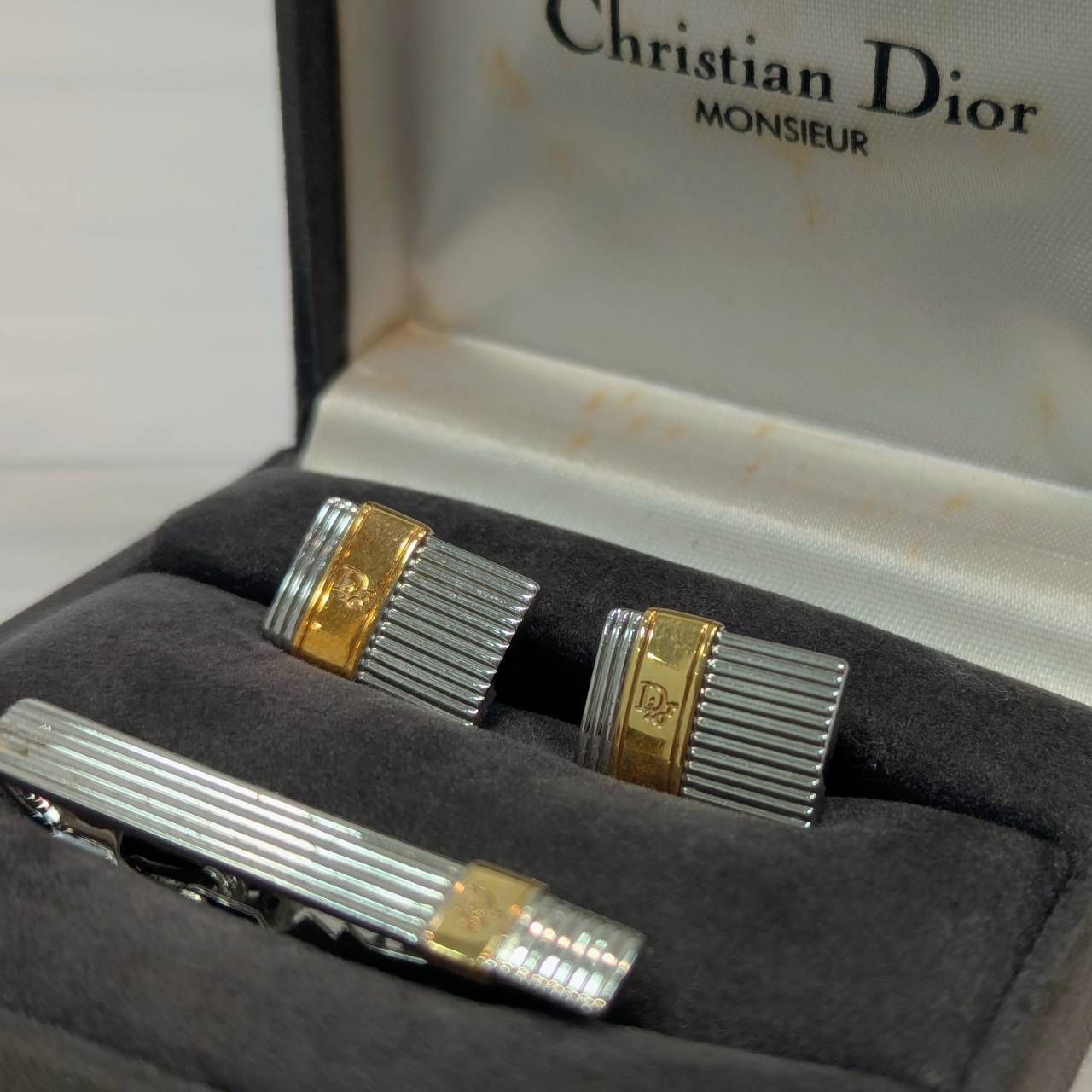 塩】ヴィンテージ Dior クリチャン・ディオール タイピン＆カフス