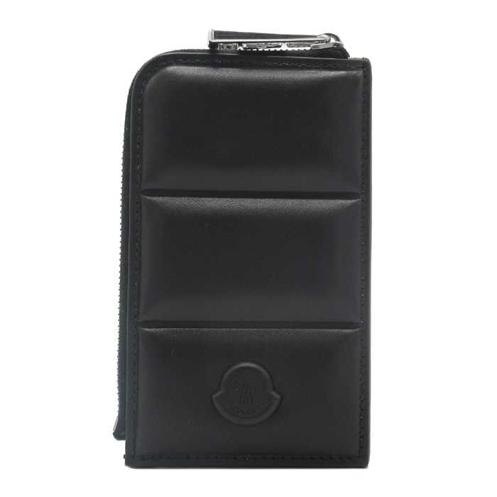 新品未使用 MONCLER 財布 カードケース ケース 黒 レザー 新品】モンクレール 財布 カードケース MONCLER フラットカード
