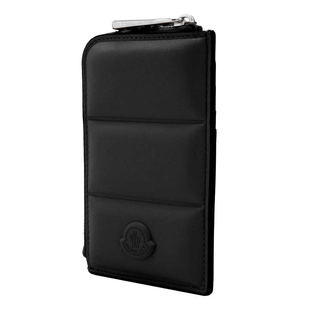 新品未使用 MONCLER 財布 カードケース ケース 黒 レザー 新品】モンクレール 財布 カードケース MONCLER フラットカード