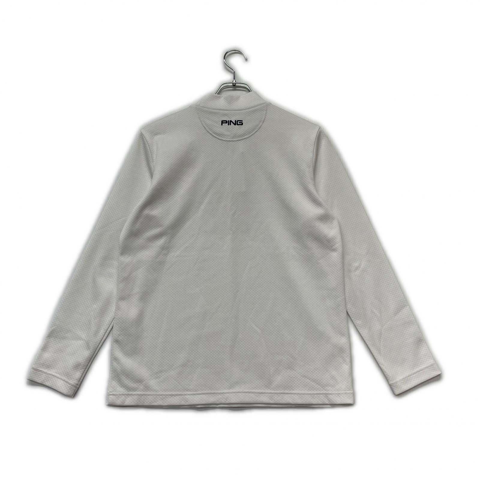 中古 レディース ピン PING 長袖シャツ L 白 ホワイト モックネック