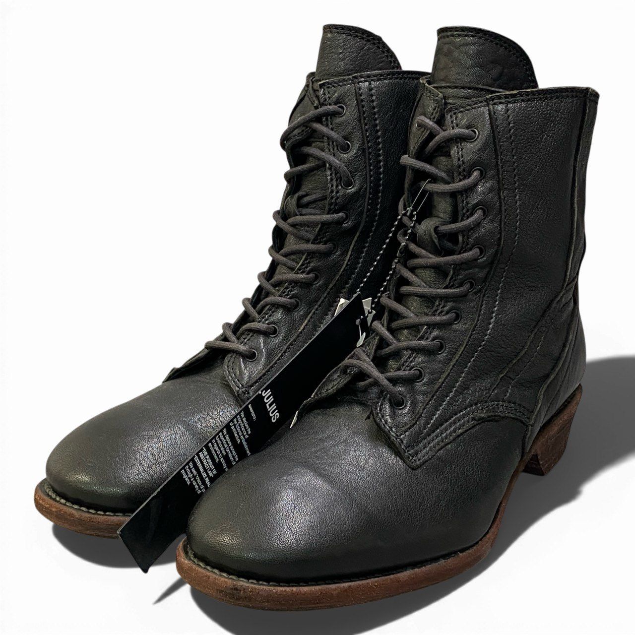 1a22 JULIUS ユリウス Back Zip Leather Boots バックジップレザー