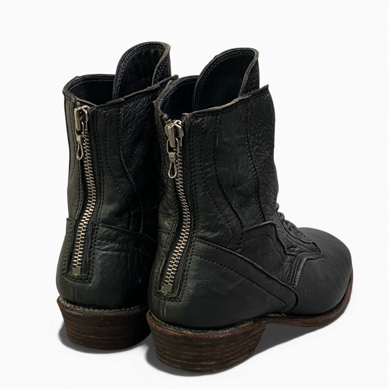 1a22 JULIUS ユリウス Back Zip Leather Boots バックジップレザー