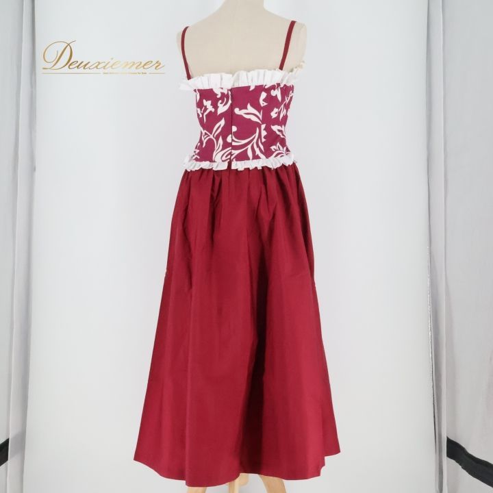 フラダンス 衣装 ワンピース ドレス レッド系 Lehua ハワイアン