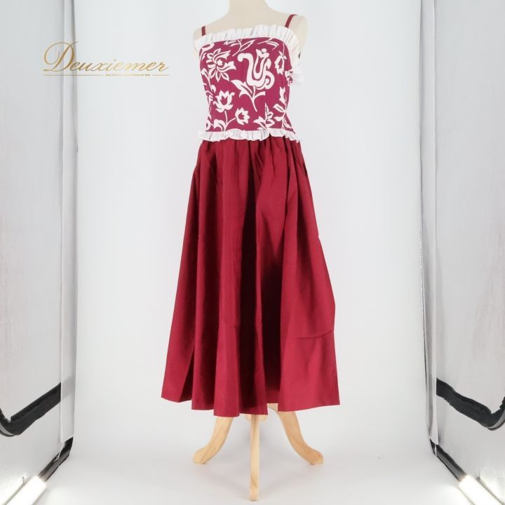 フラダンス 衣装 ワンピース ドレス レッド系 Lehua ハワイアン