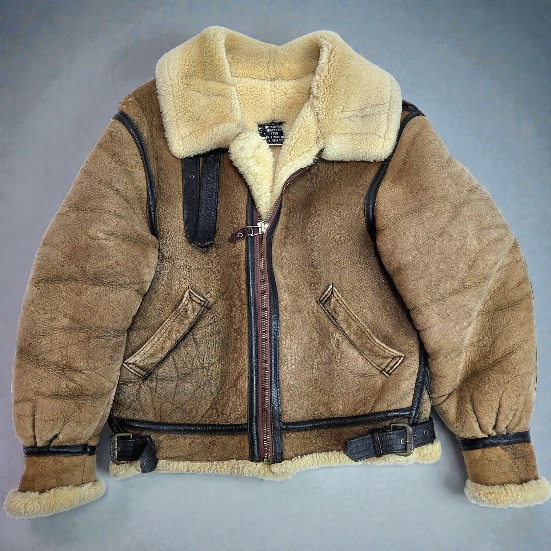 AVIREX アヴィレックス B-3 ムートンジャケット 38 茶 フライト